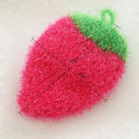 Strawberry Dish Cloth Washing Towel Brush Polyester Scouring Pads Wipes Bowl Pan Cleaning Rag Tableware Cleaner Kitchen Supplies wiktra