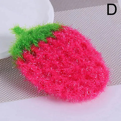 Strawberry Dish Cloth Washing Towel Brush Polyester Scouring Pads Wipes Bowl Pan Cleaning Rag Tableware Cleaner Kitchen Supplies