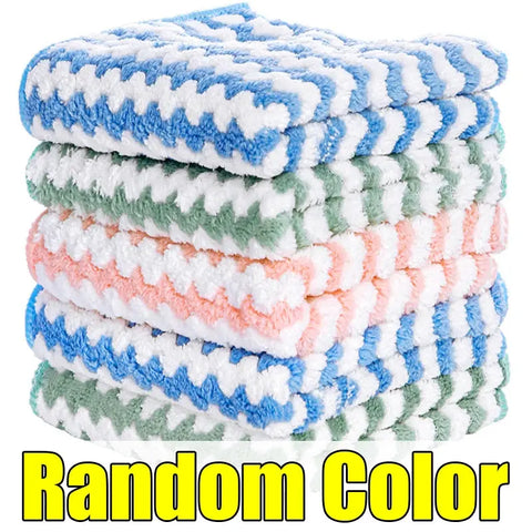 Super Absorbent Cleaning Cloths Coral Fleece Home Kitchen Dishcloths Washing Scouring Pads Dish Rags Glass Windows Wipes Towels