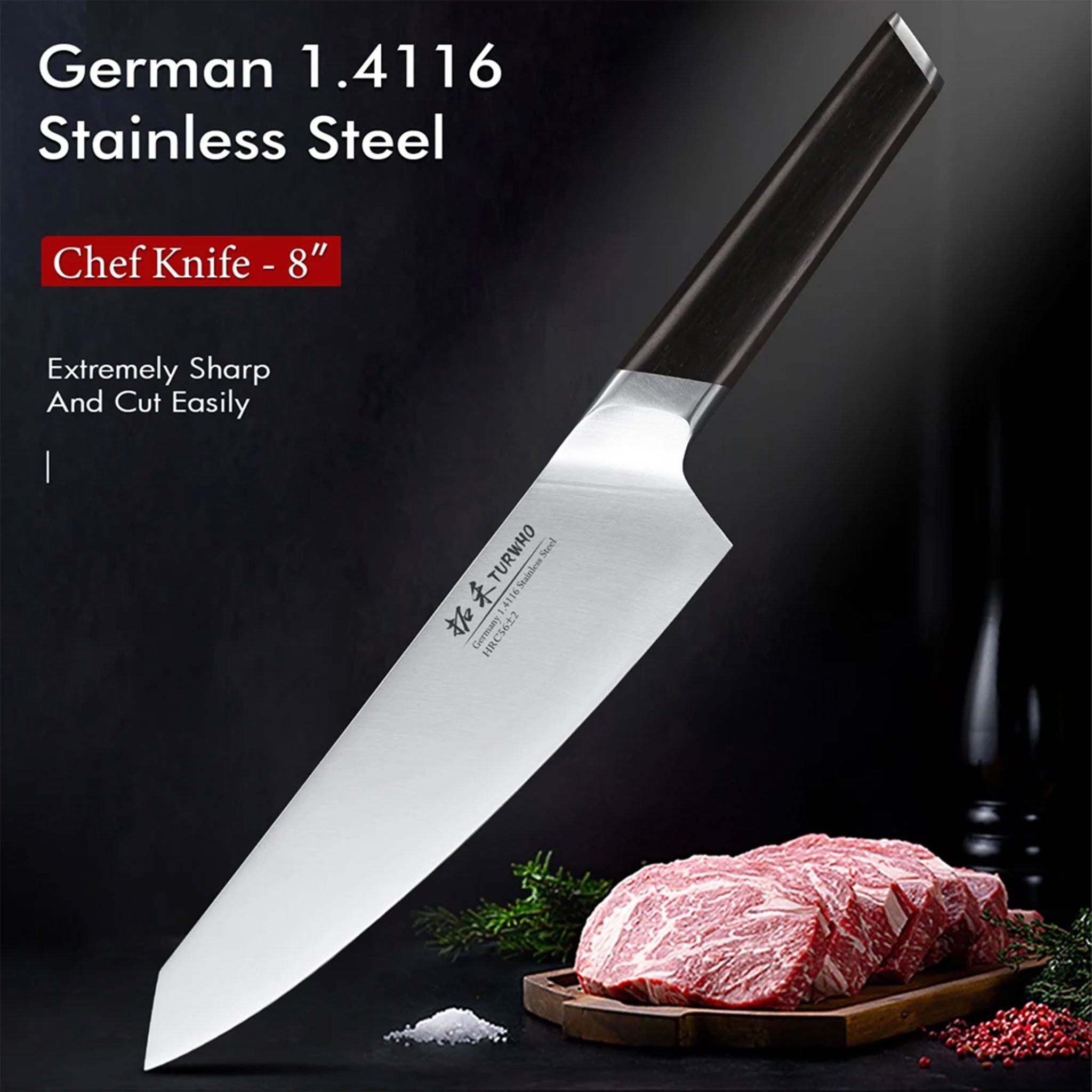 "TURWHO Kitchen Knife Set – German High Carbon Steel 1–3 PCS"