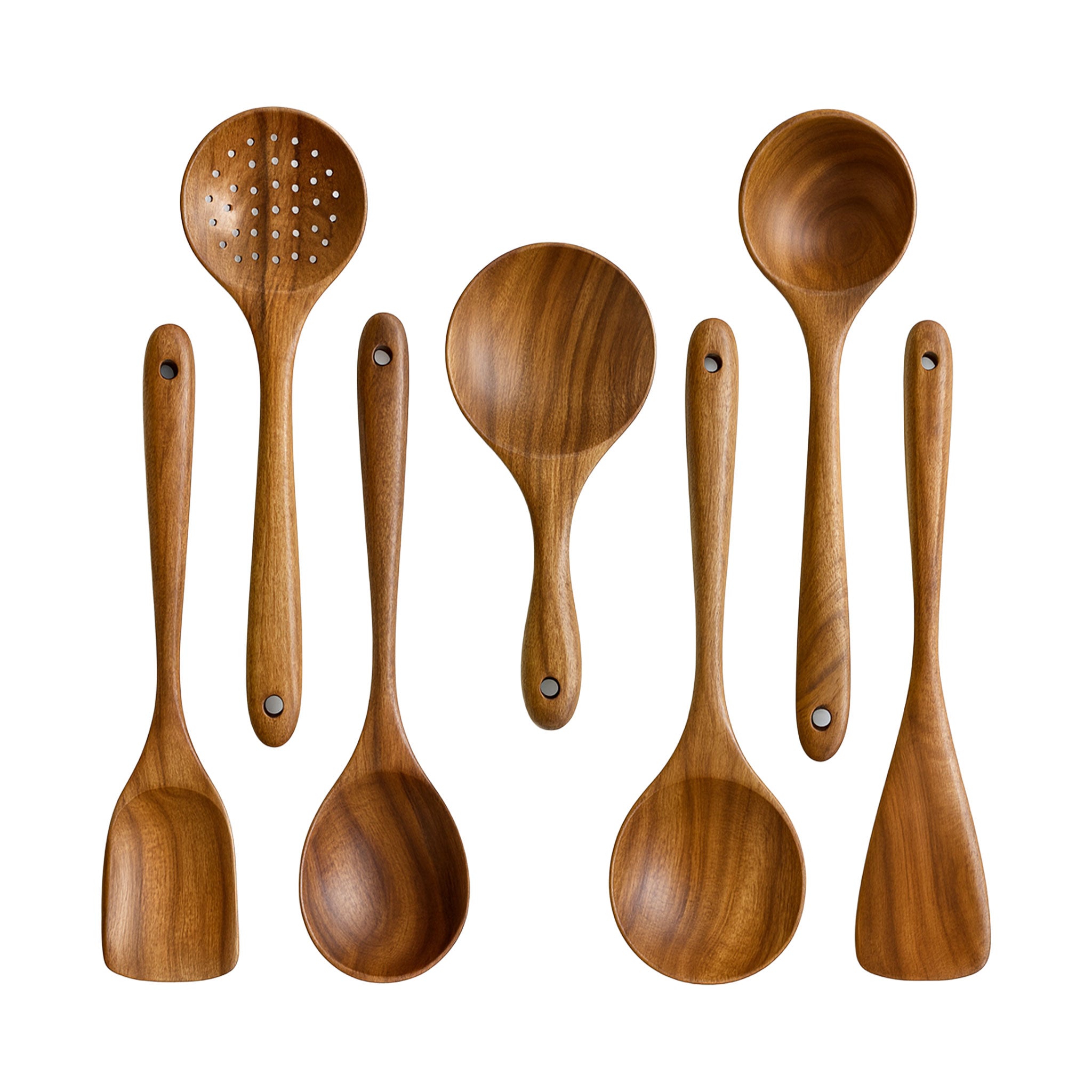 Teak Natural Wood Cooking Spoon & Utensil Set (1–10 PCS)