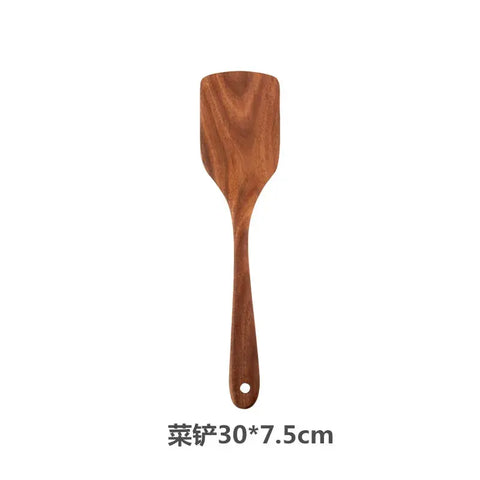 Teak Wooden Spatulas Kitchen Utensils Cooking Utensil Eco-Friendly Wood Spatula for Non Stick Cookware