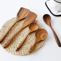 Thailand Teak Natural Wood Tableware Spoon Ladle Turner Long Rice Colander Soup Skimmer Cooking Spoons Scoop Kitchen Tool Set wiktra