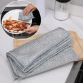 Thickened Cleaning Cloth Kitchen Magic Dishwashing Towel Metal Steel Wire Cleaning Rag Microwave Stove Clean Tool Dishing Cloth - Wiktra