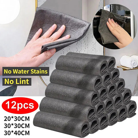 Thicker Magic Cleaning Cloth No Watermark No Trace Clean Rag  Microfiber Wash Reusable Dried Wiping Window Glass Kitchen Towel wiktra