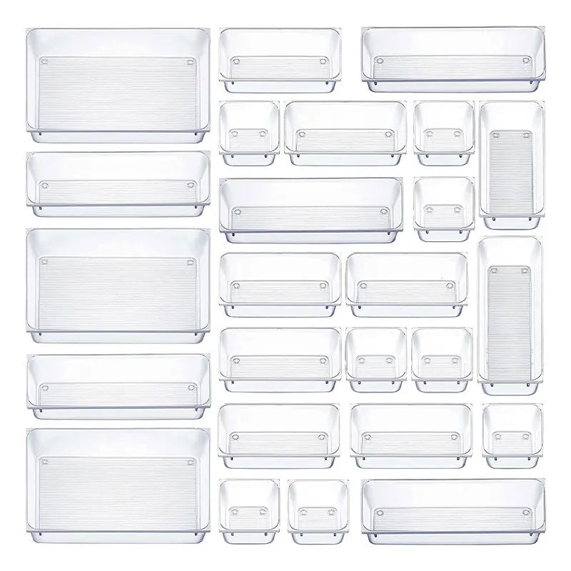 Transparent Drawer Storage Box Set