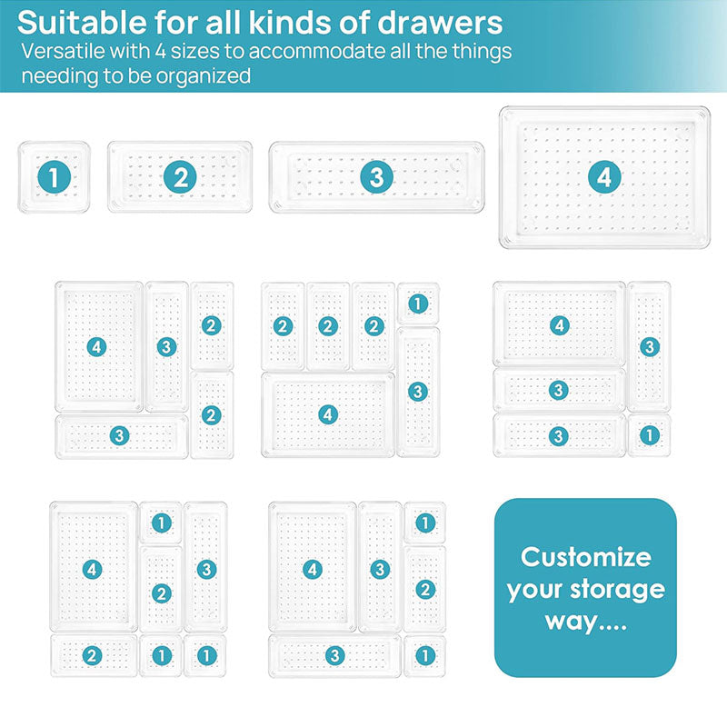 Transparent Drawer Storage Box Set