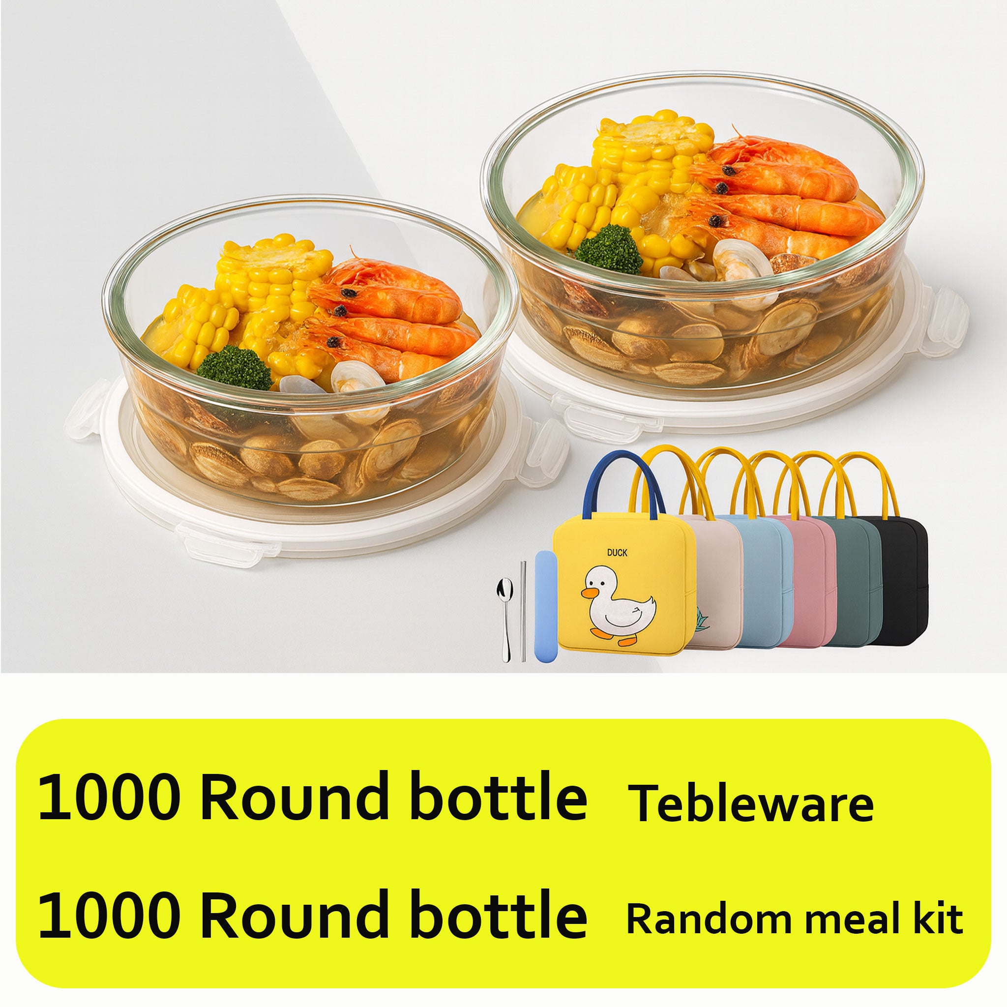 Transparent Glass Microwave Lunch Box