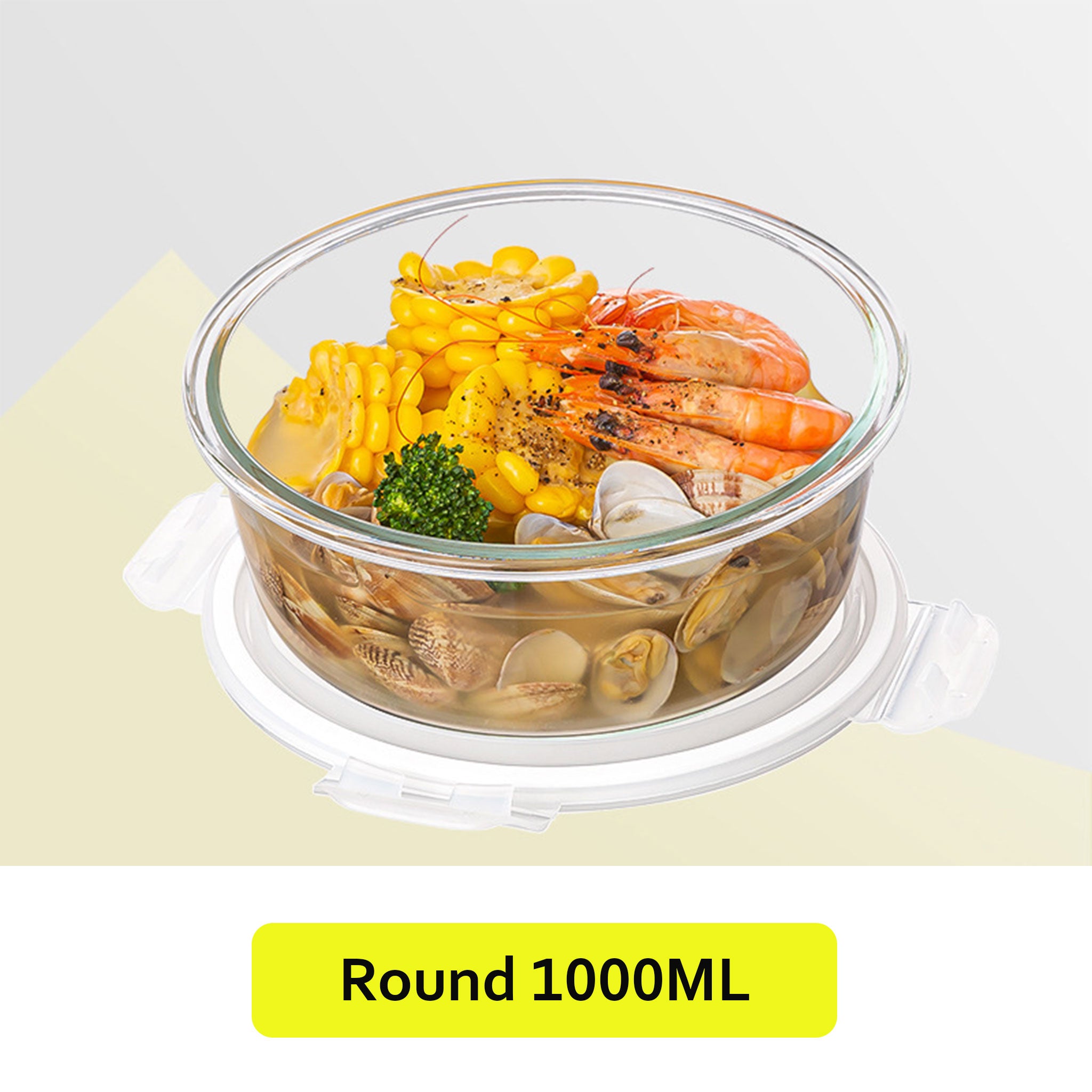 Transparent Glass Microwave Lunch Box