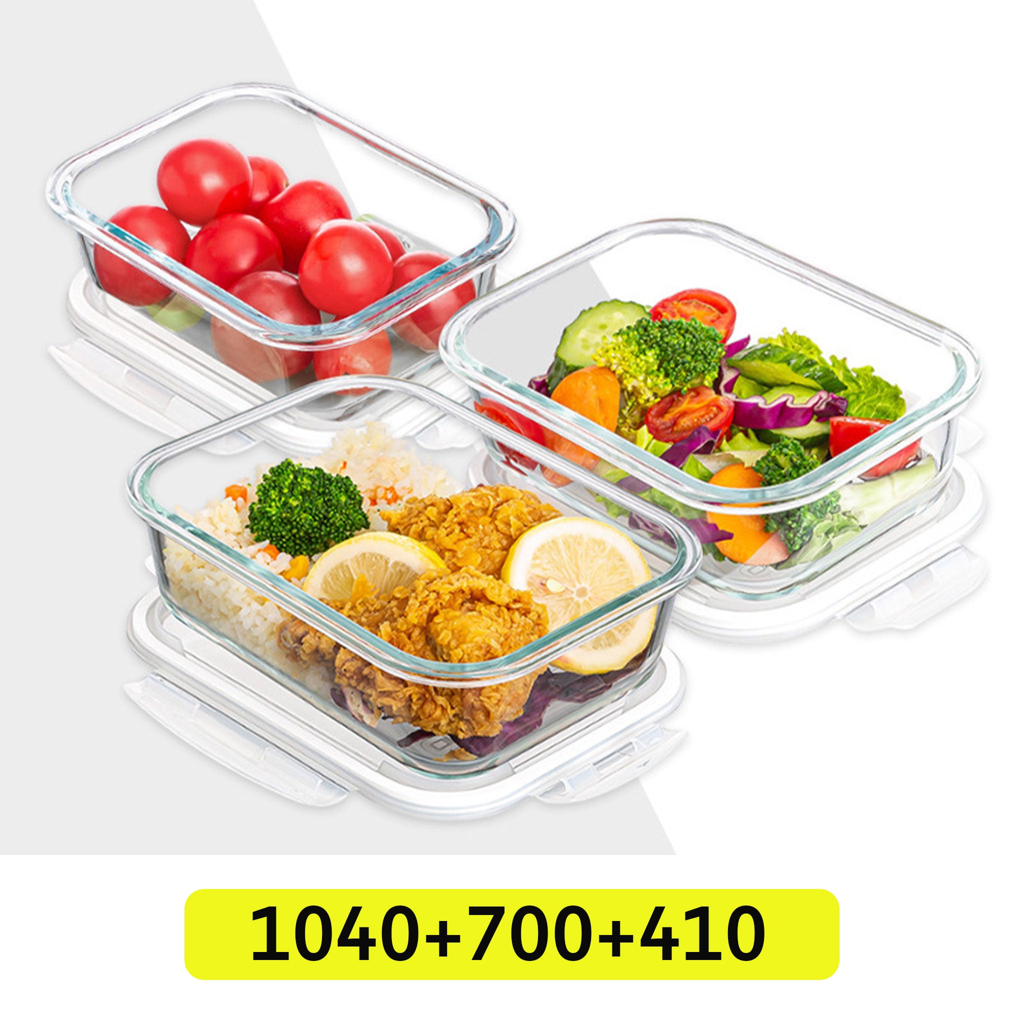 Transparent Glass Microwave Lunch Box