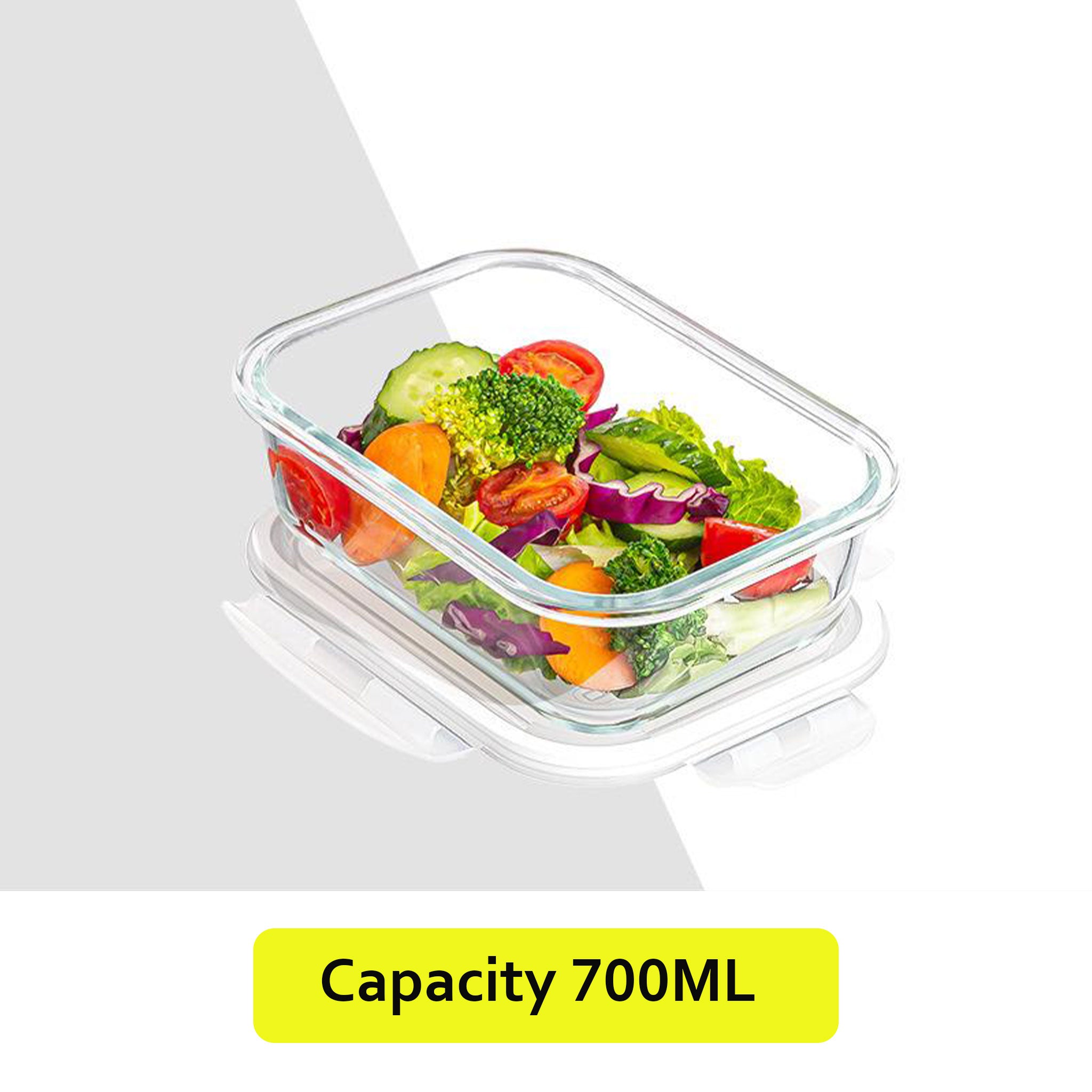 Transparent Glass Microwave Lunch Box