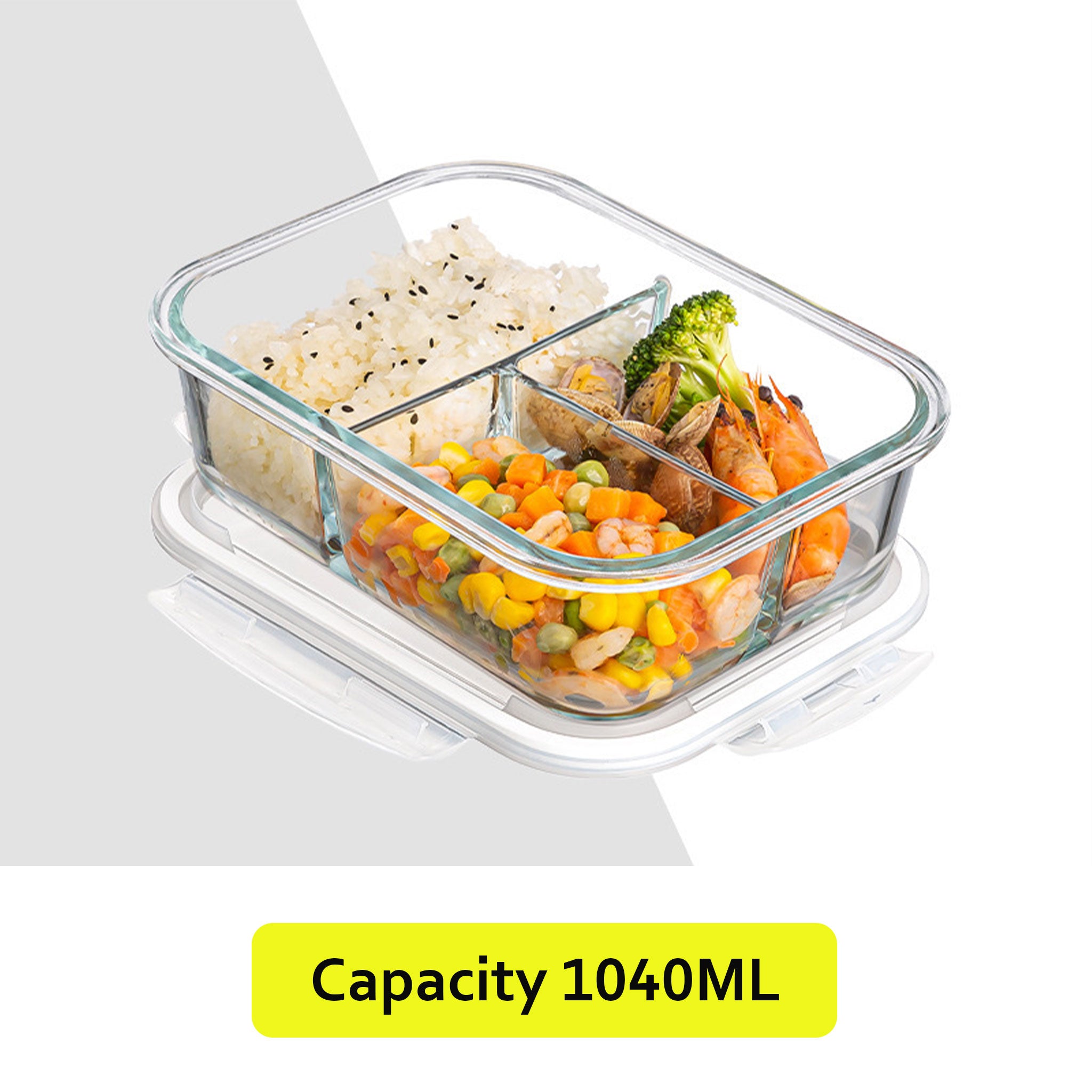 Transparent Glass Microwave Lunch Box