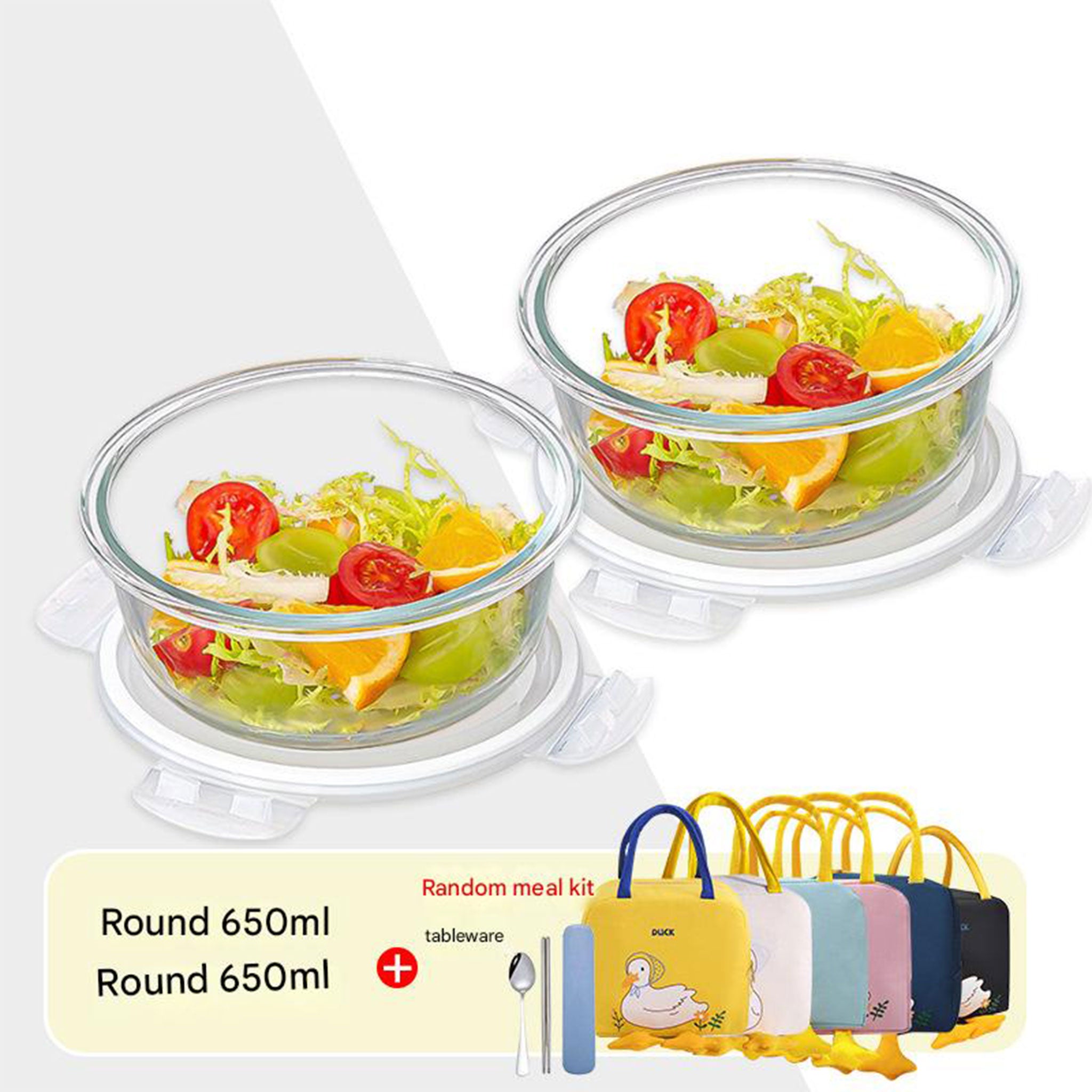 Transparent Glass Microwave Lunch Box