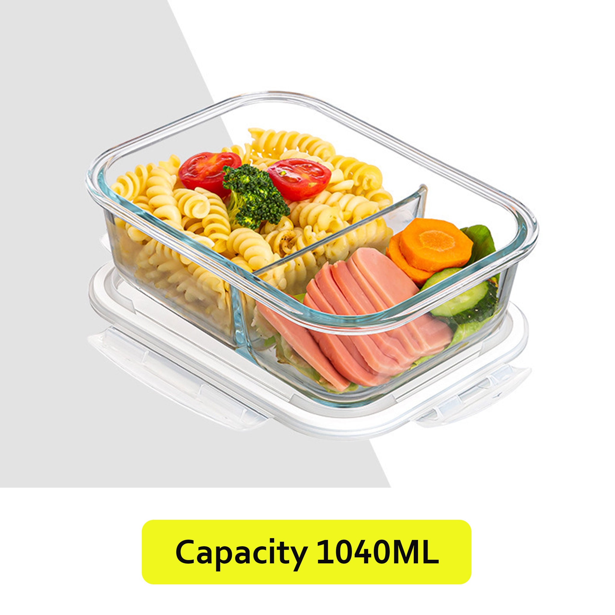 Transparent Glass Microwave Lunch Box
