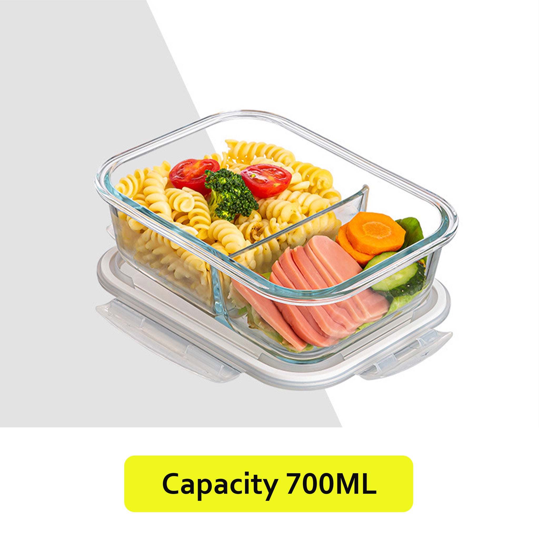Transparent Glass Microwave Lunch Box