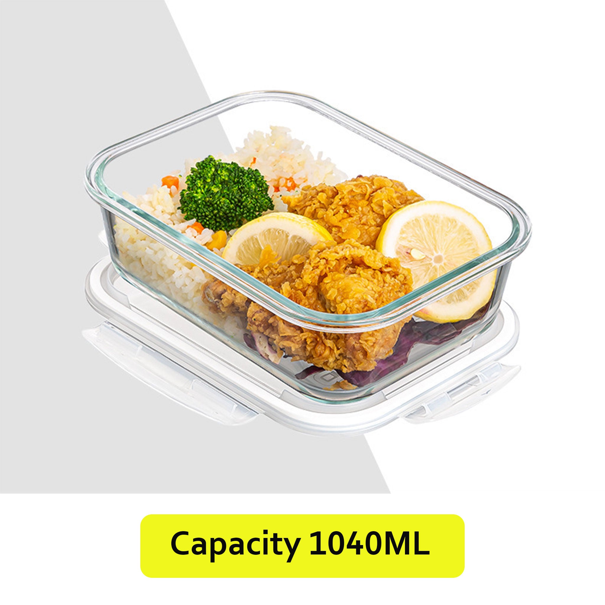 Transparent Glass Microwave Lunch Box