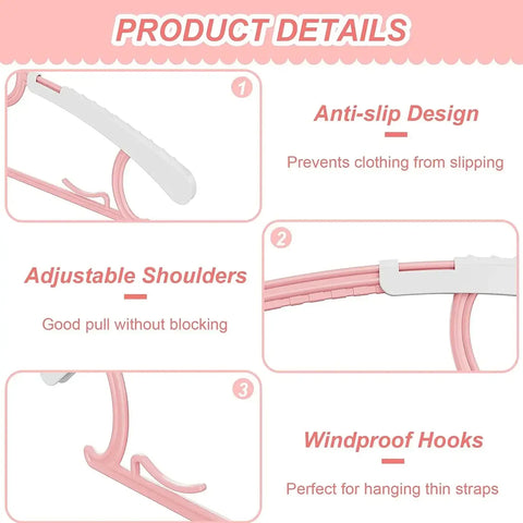 UNTIOR Non-slip Baby Clothes Hanger Adjustable Storage Hangers Cute Kids Clothes Organizer Closet Children Baby Coats Rack wiktra