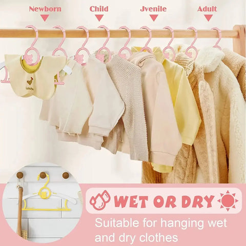 UNTIOR Non-slip Baby Clothes Hanger Adjustable Storage Hangers Cute Kids Clothes Organizer Closet Children Baby Coats Rack wiktra