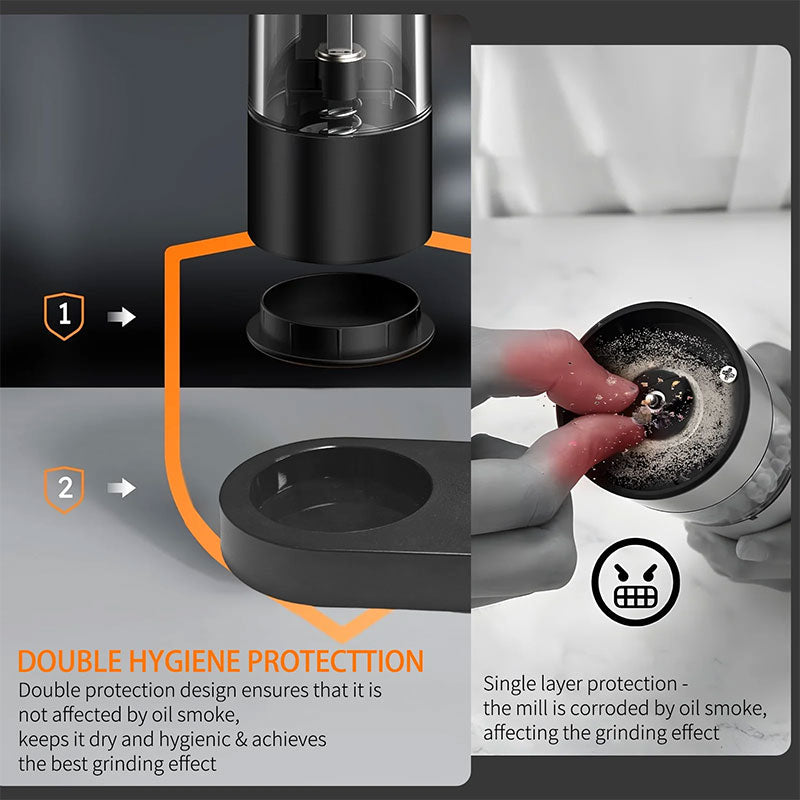 USB Electric Pepper Mill with 2-Button Control