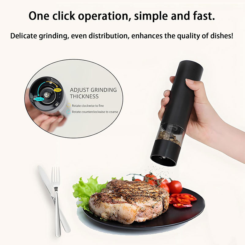 USB Electric Pepper Mill with 2-Button Control