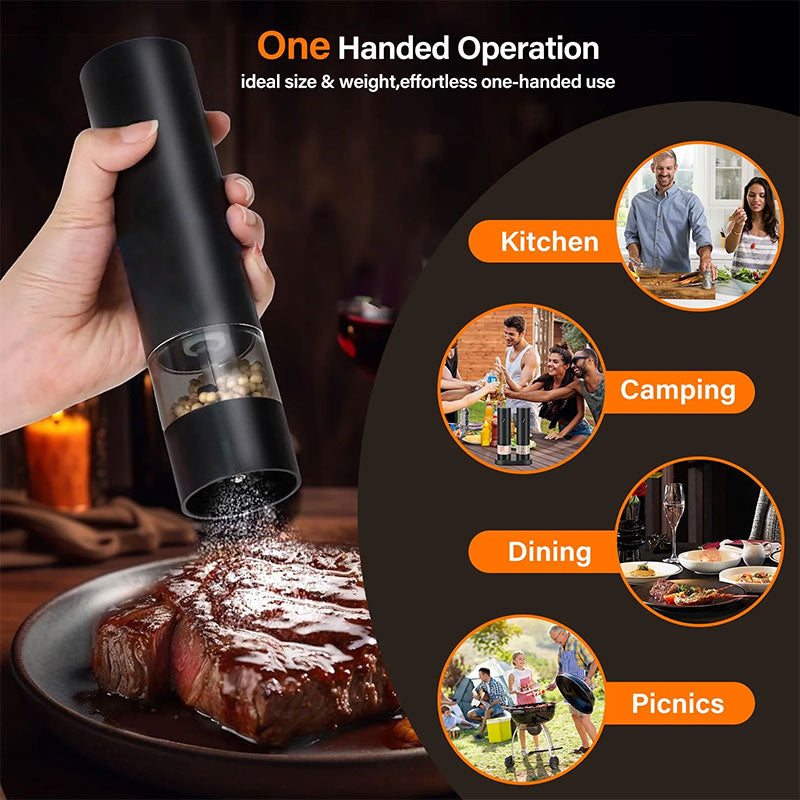 USB Electric Pepper Mill with 2-Button Control