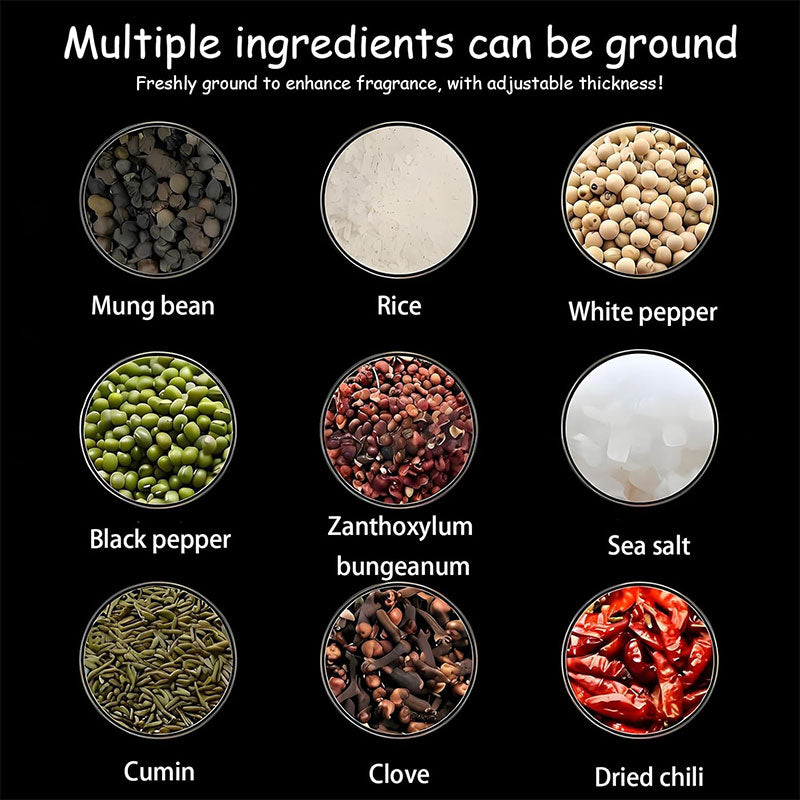 USB Electric Pepper Mill with 2-Button Control