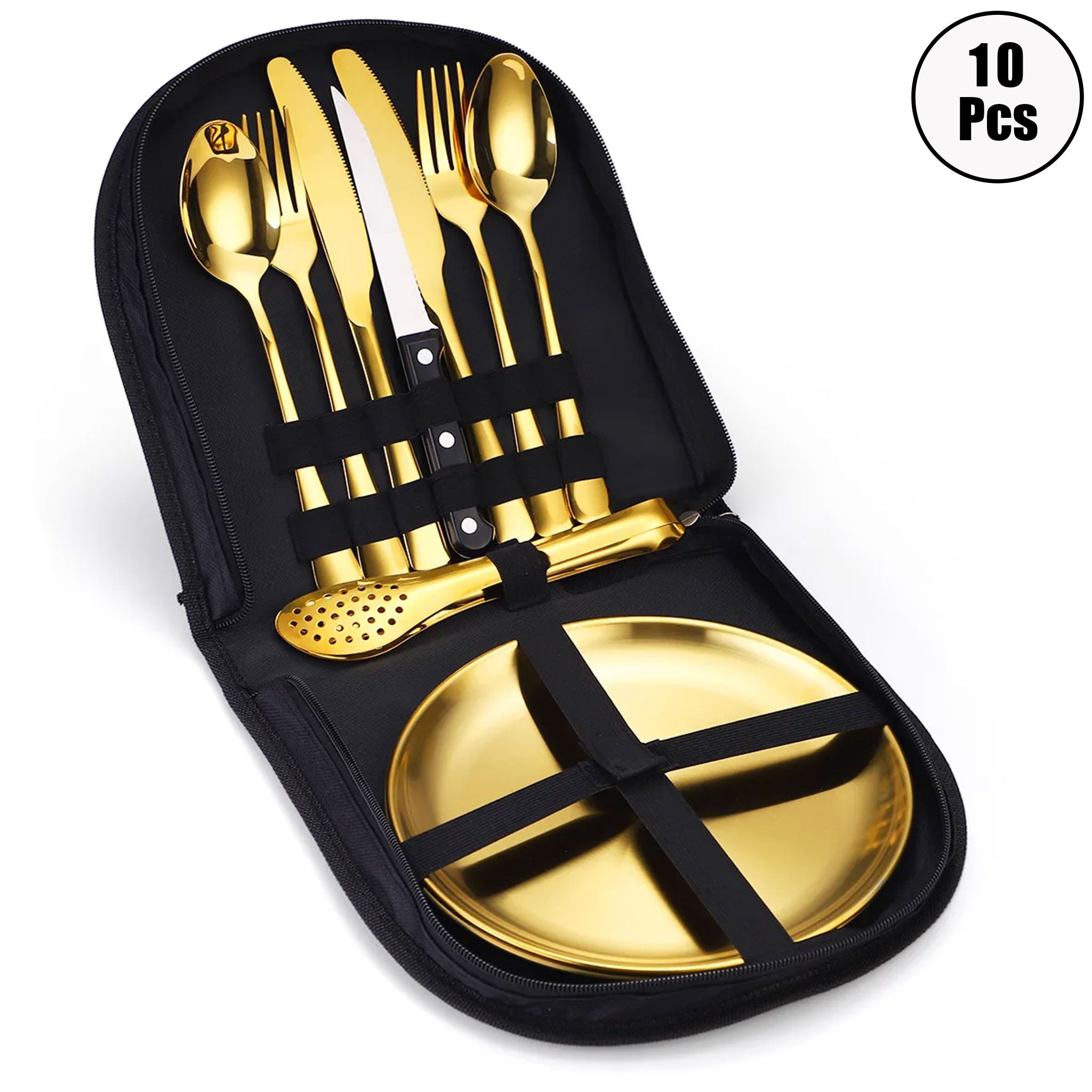 Ultimate Portable Camping Tableware Set with Bag – Knives, Forks & Spoons