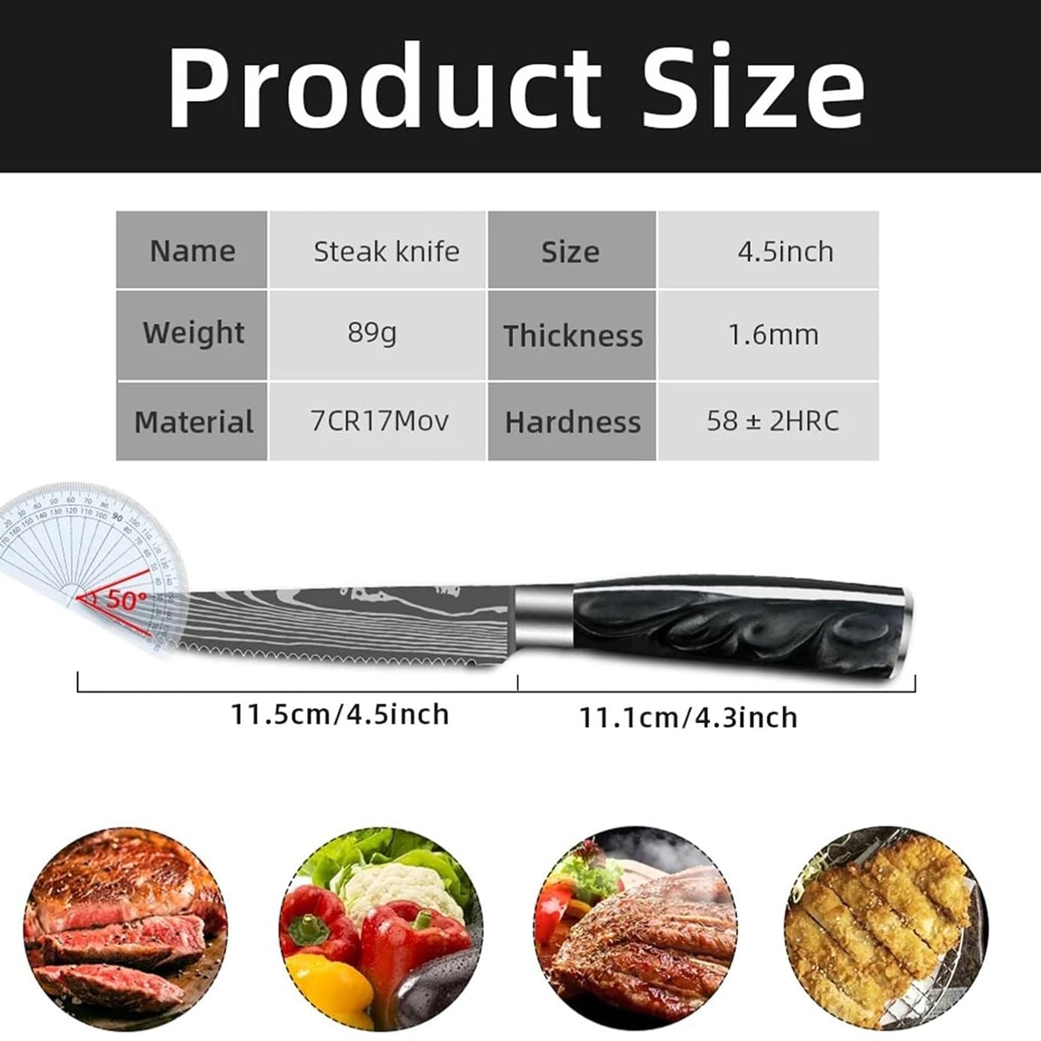 "Ultra Sharp Serrated Steak Knife Set – High Carbon Steel"
