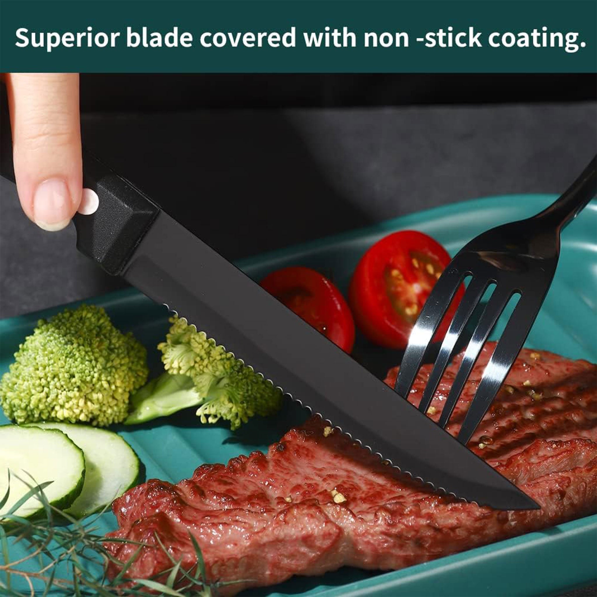"Ultra Sharp Serrated Steak Knife Set – High Carbon Steel"