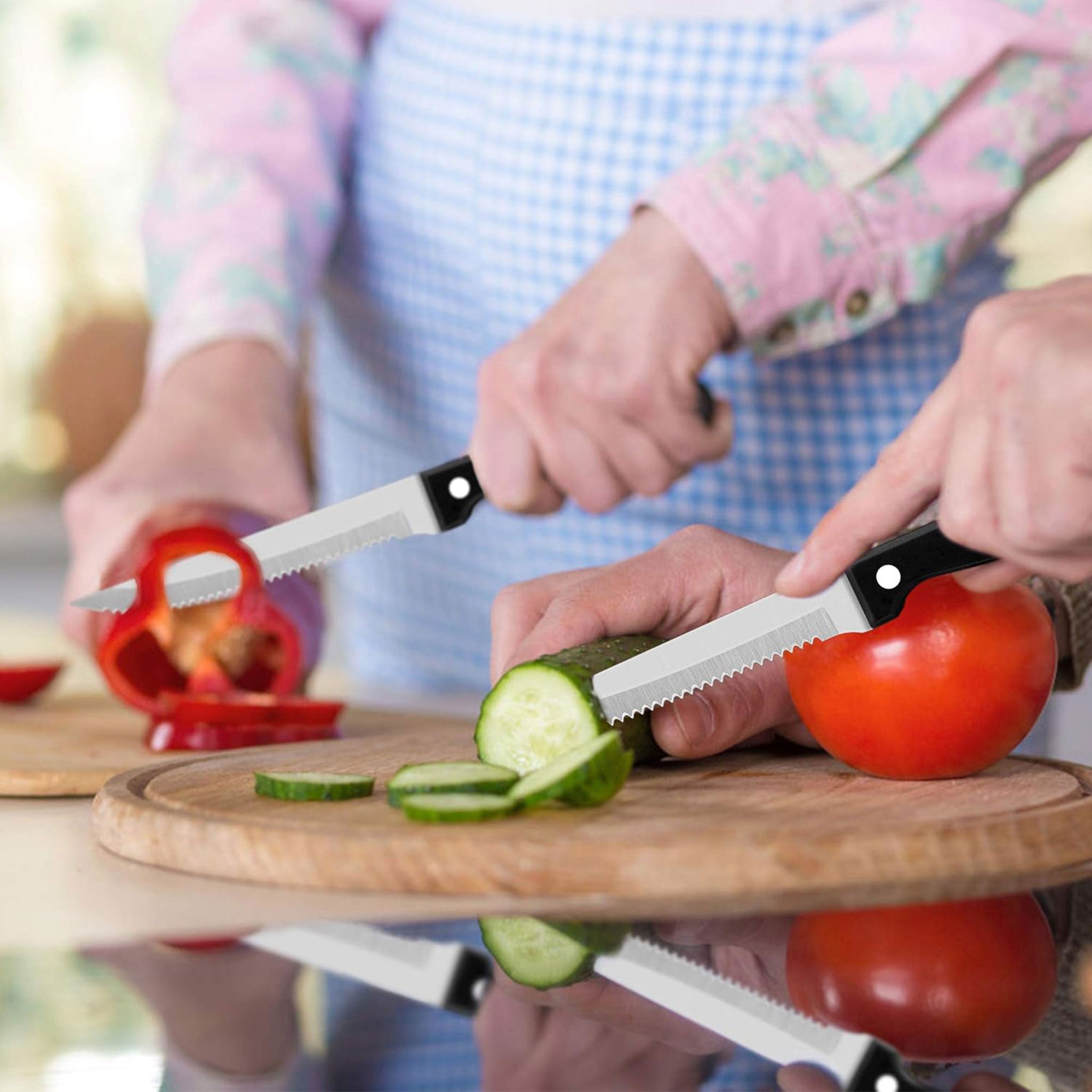 "Ultra Sharp Serrated Steak Knife Set – High Carbon Steel"