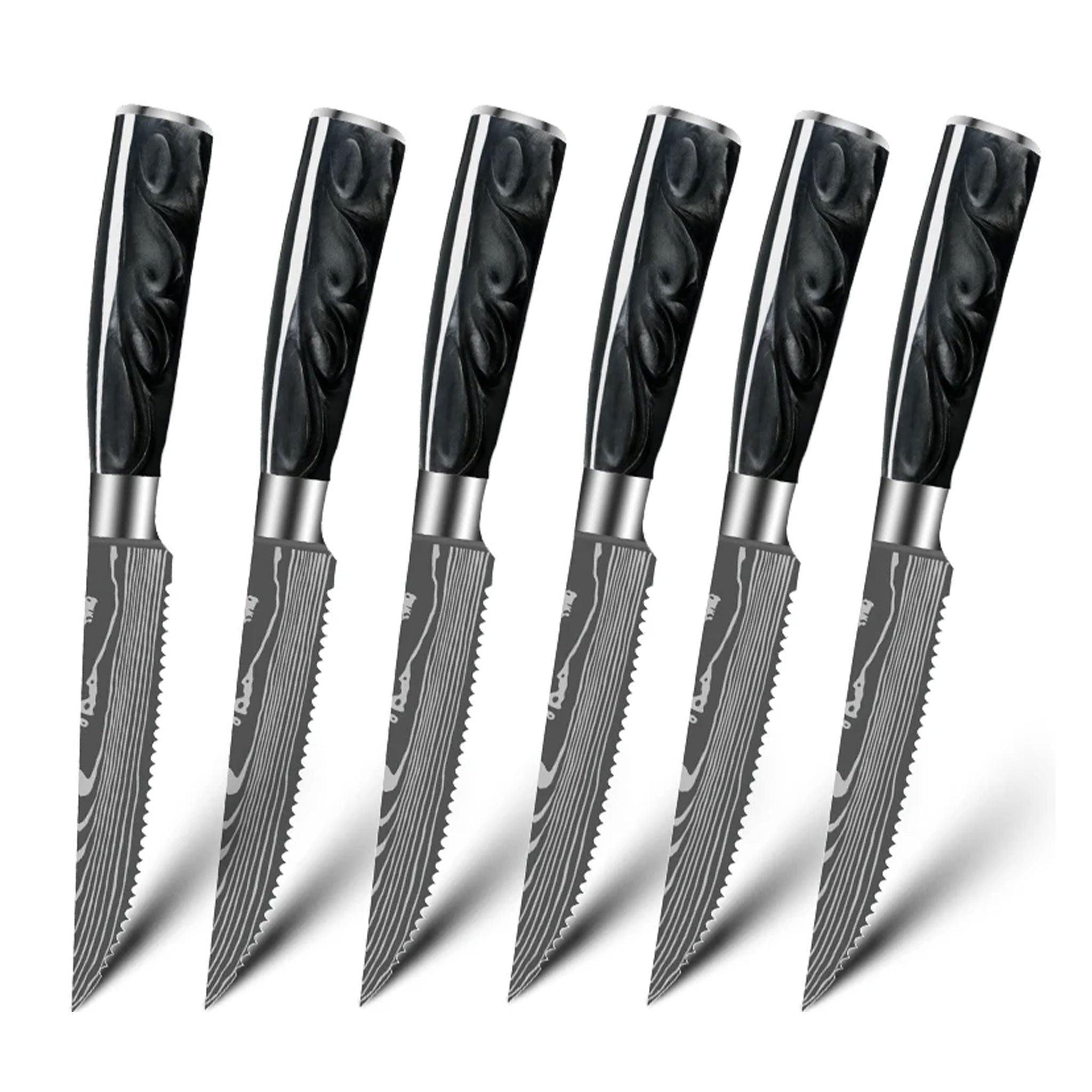 "Ultra Sharp Serrated Steak Knife Set – High Carbon Steel"