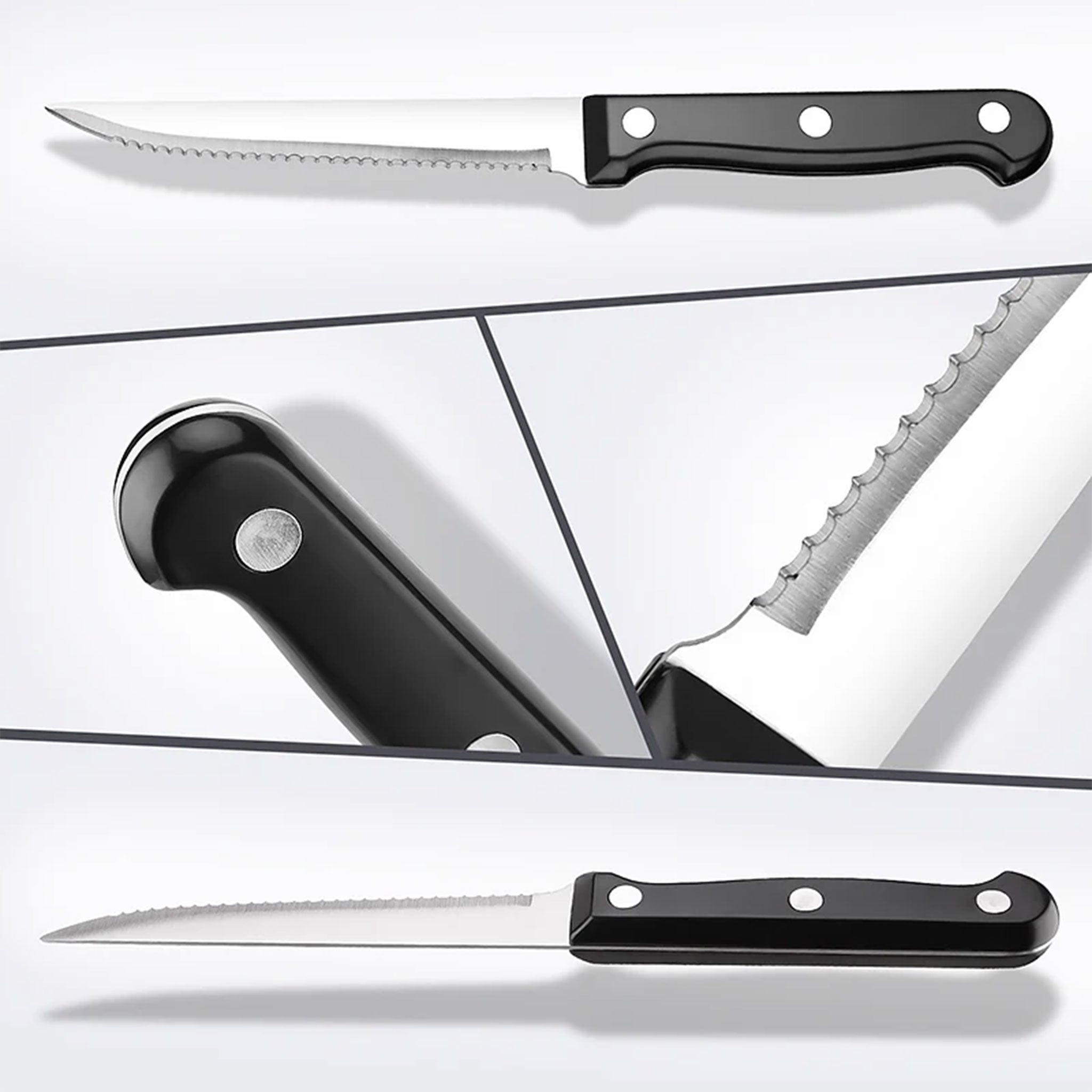 "Ultra Sharp Serrated Steak Knife Set – High Carbon Steel"