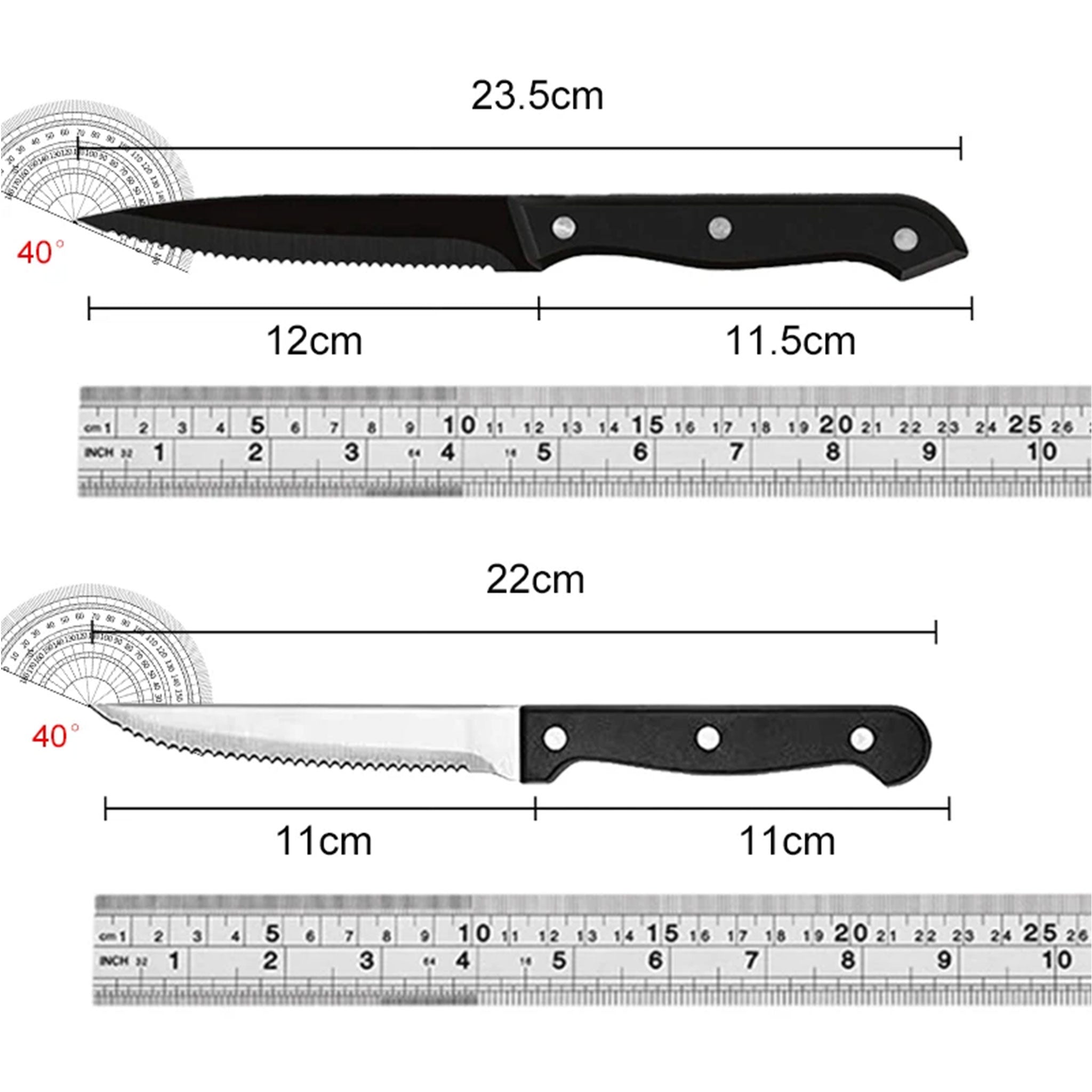 "Ultra Sharp Serrated Steak Knife Set – High Carbon Steel"