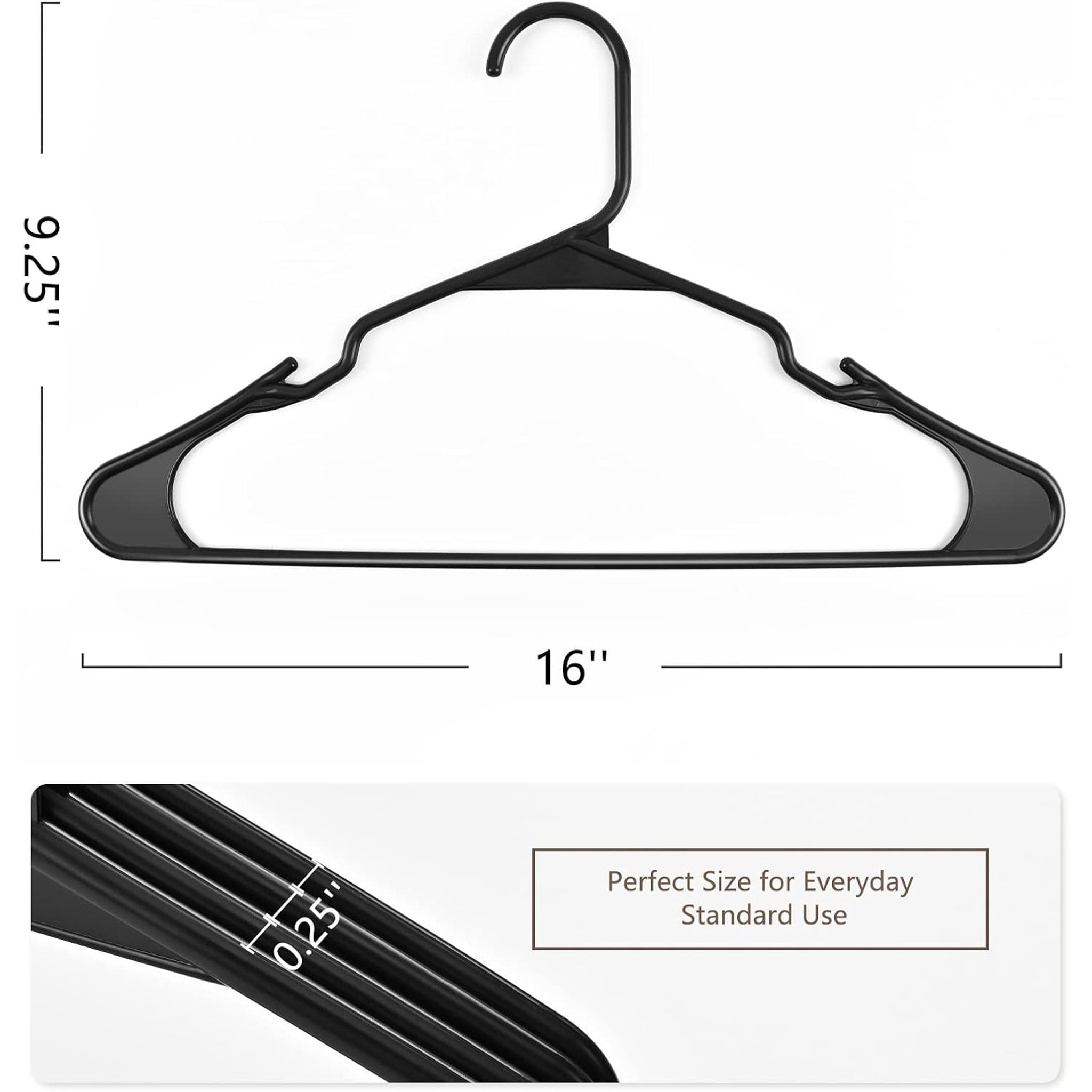 Ultra-Slim Non-Slip Plastic Hangers for Storage — 10 Pack