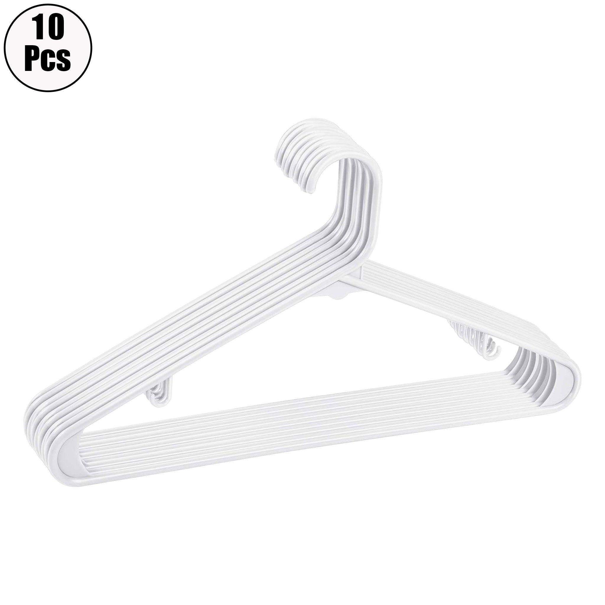 Ultra-Slim Non-Slip Plastic Hangers for Storage — 10 Pack