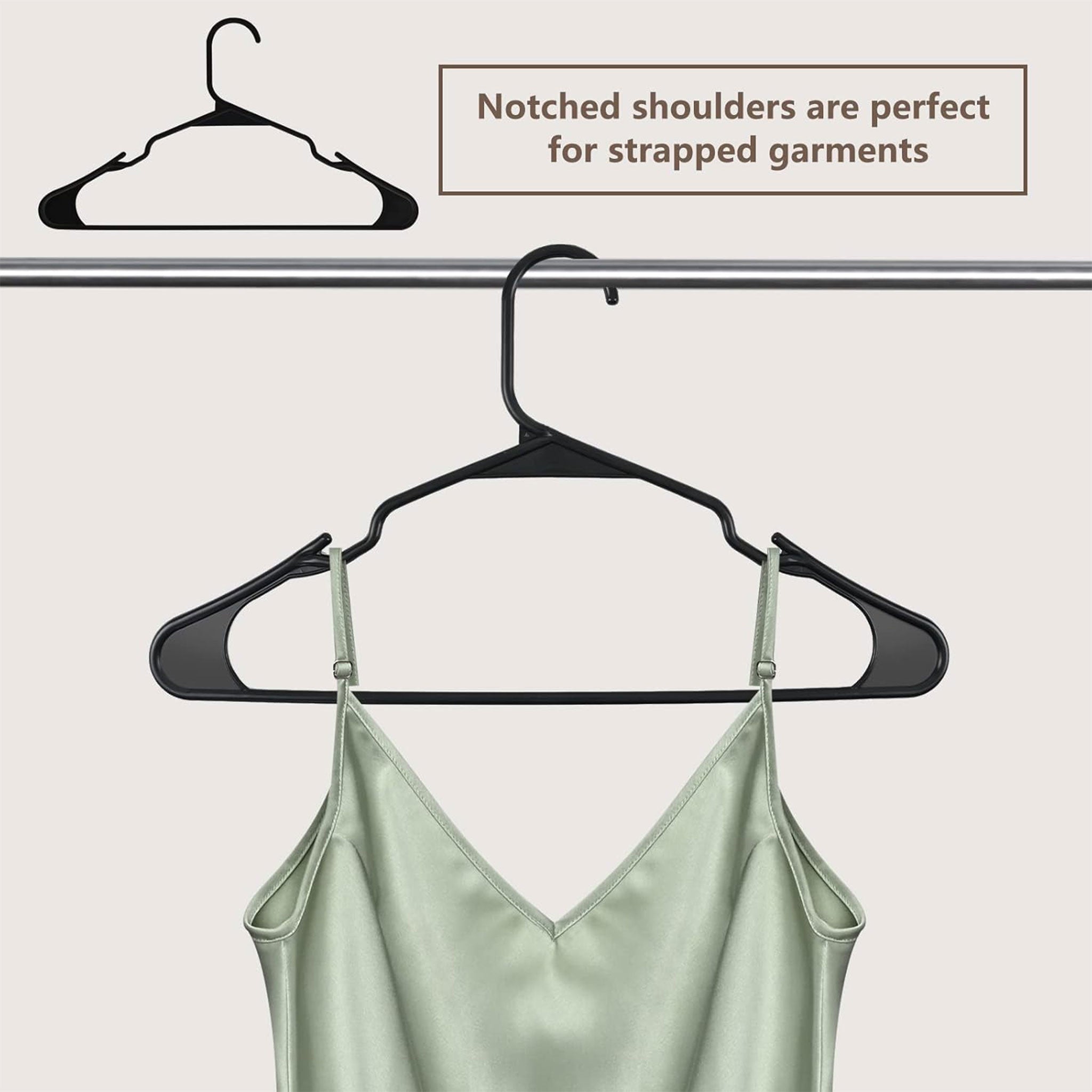 Ultra-Slim Non-Slip Plastic Hangers for Storage — 10 Pack