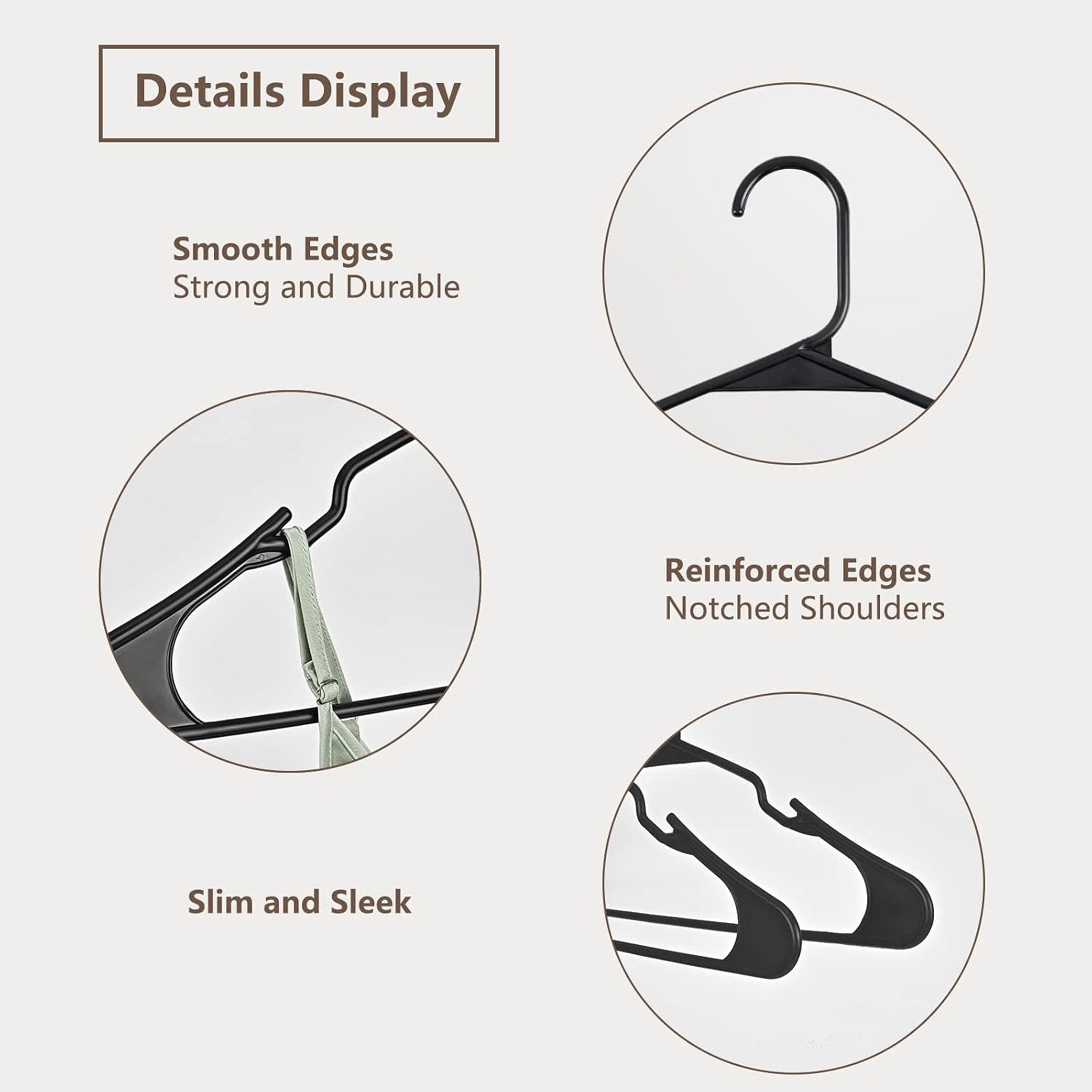 Ultra-Thin Non-Slip Plastic Hangers with Slots