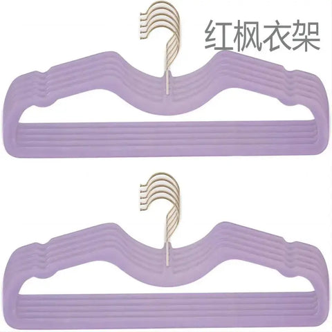 Ultra-thin short-neck hanger non-slip non-trace flocking ultra-low to save vertical space clothes shelf