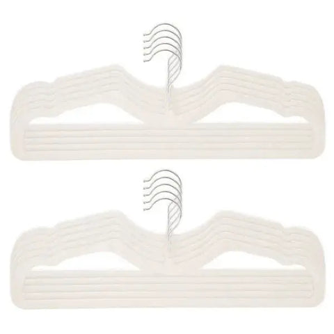 Ultra-thin short-neck hanger non-slip non-trace flocking ultra-low to save vertical space clothes shelf