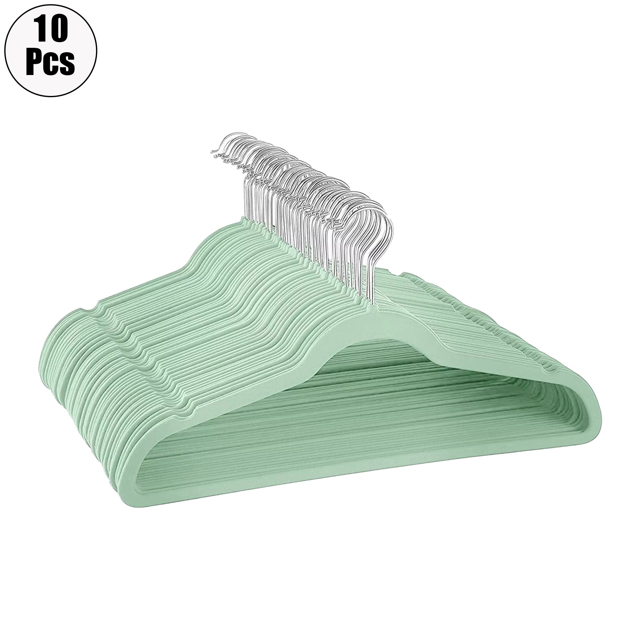 "Velvet Non-Slip Clothes Hanger Set – 10 Pack Space-Saving Organizers"
