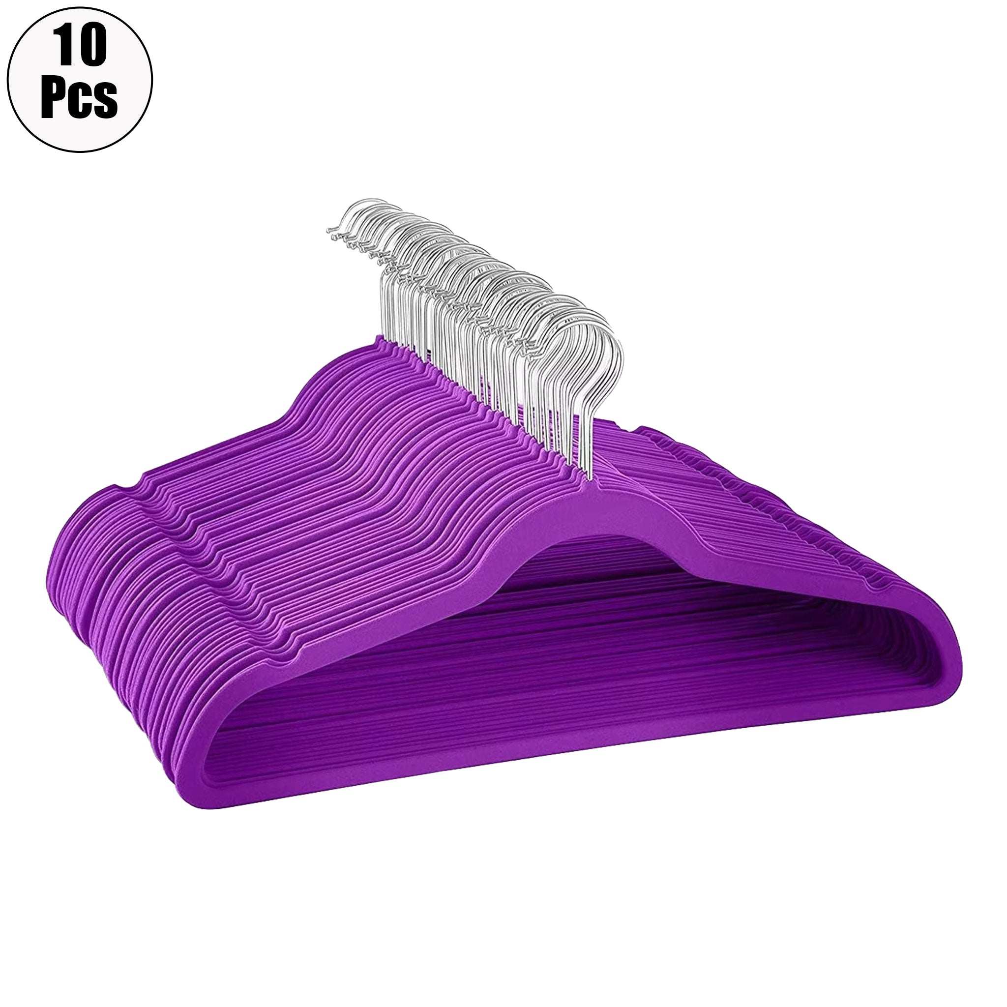 "Velvet Non-Slip Clothes Hanger Set – 10 Pack Space-Saving Organizers"