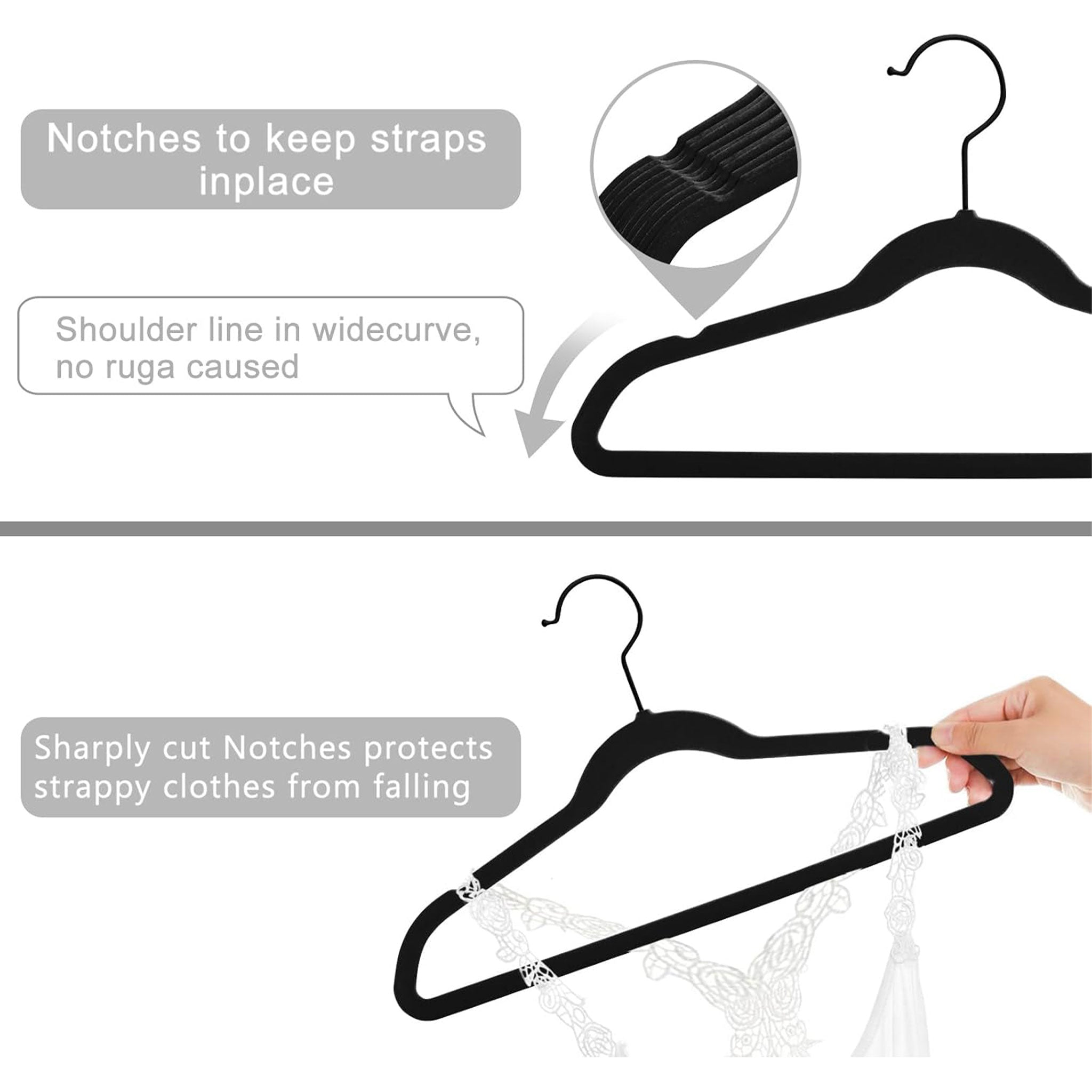 "Velvet Non-Slip Hanger Set – Heavy Duty Space-Saving Clothes Rack"