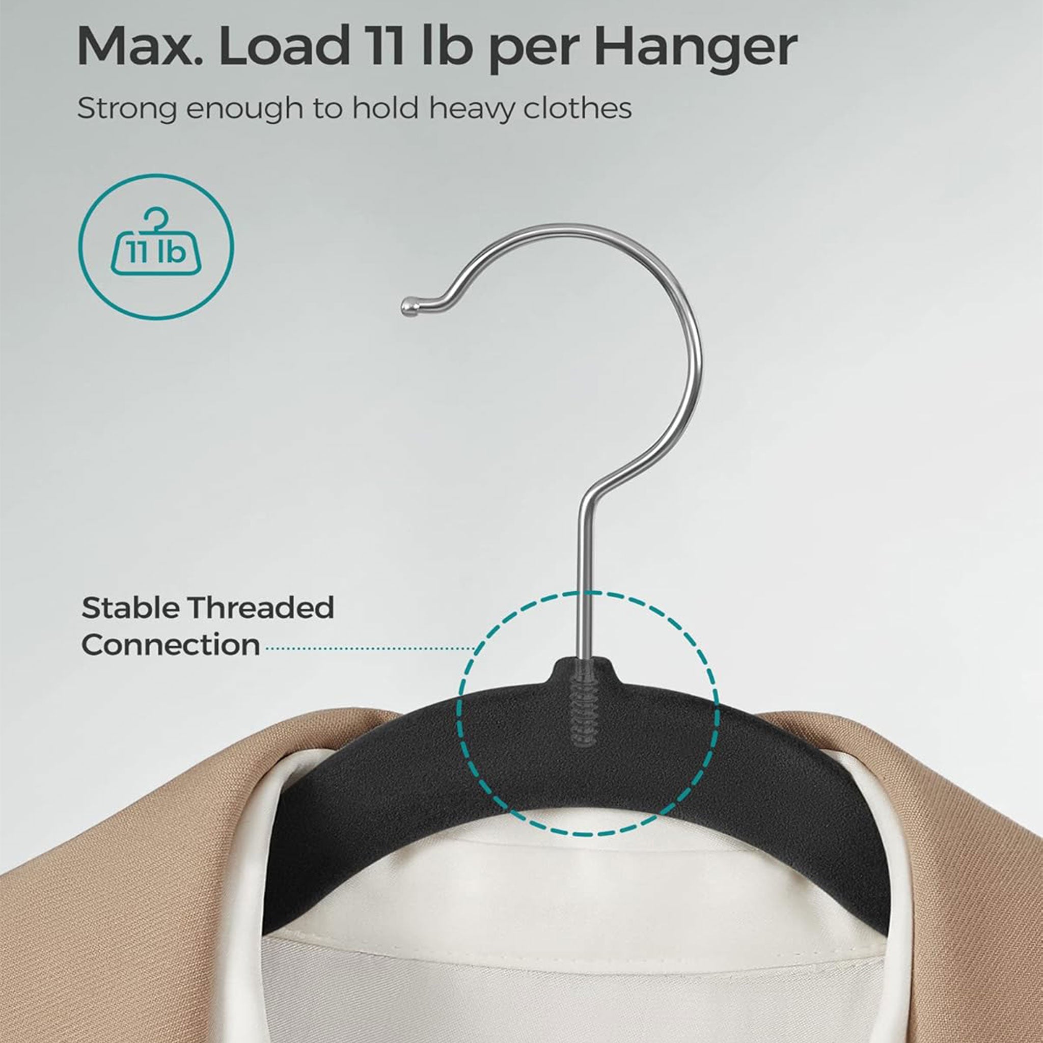 "10-Piece Aluminum Alloy Clothes Hanger Set – Non-Slip Golden Rack"