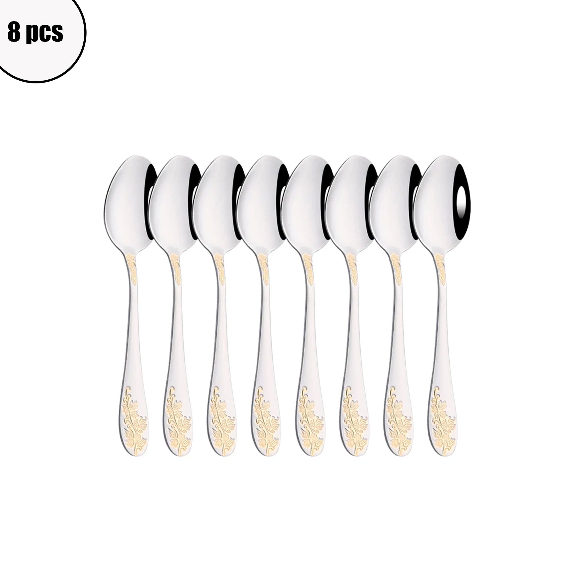 Vintage Gold Flatware Cutlery Set – 8/32pcs Engraved Dinnerware