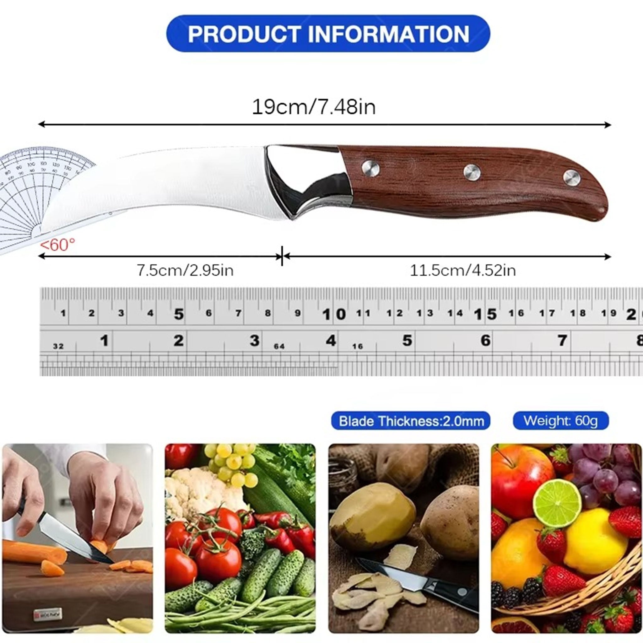 "WXCOO Hand-Forged Boning Knife – Stainless Steel Kitchen Tool"