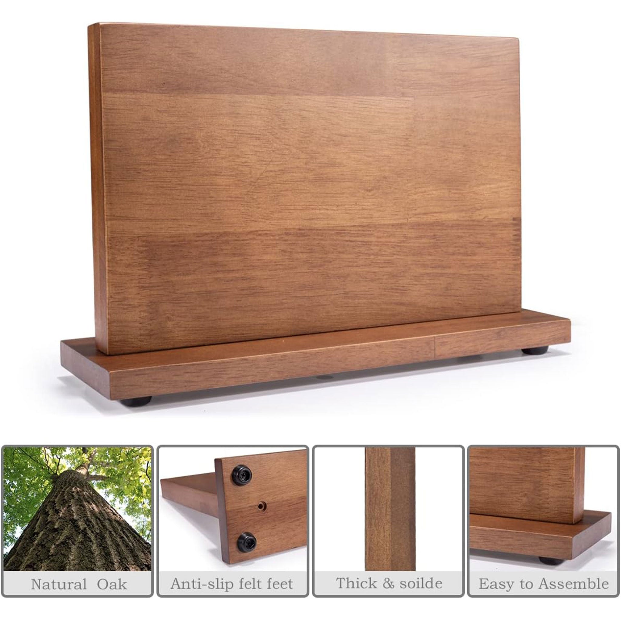 Walnut Magnetic Knife Holder – Solid Wood Kitchen Stand
