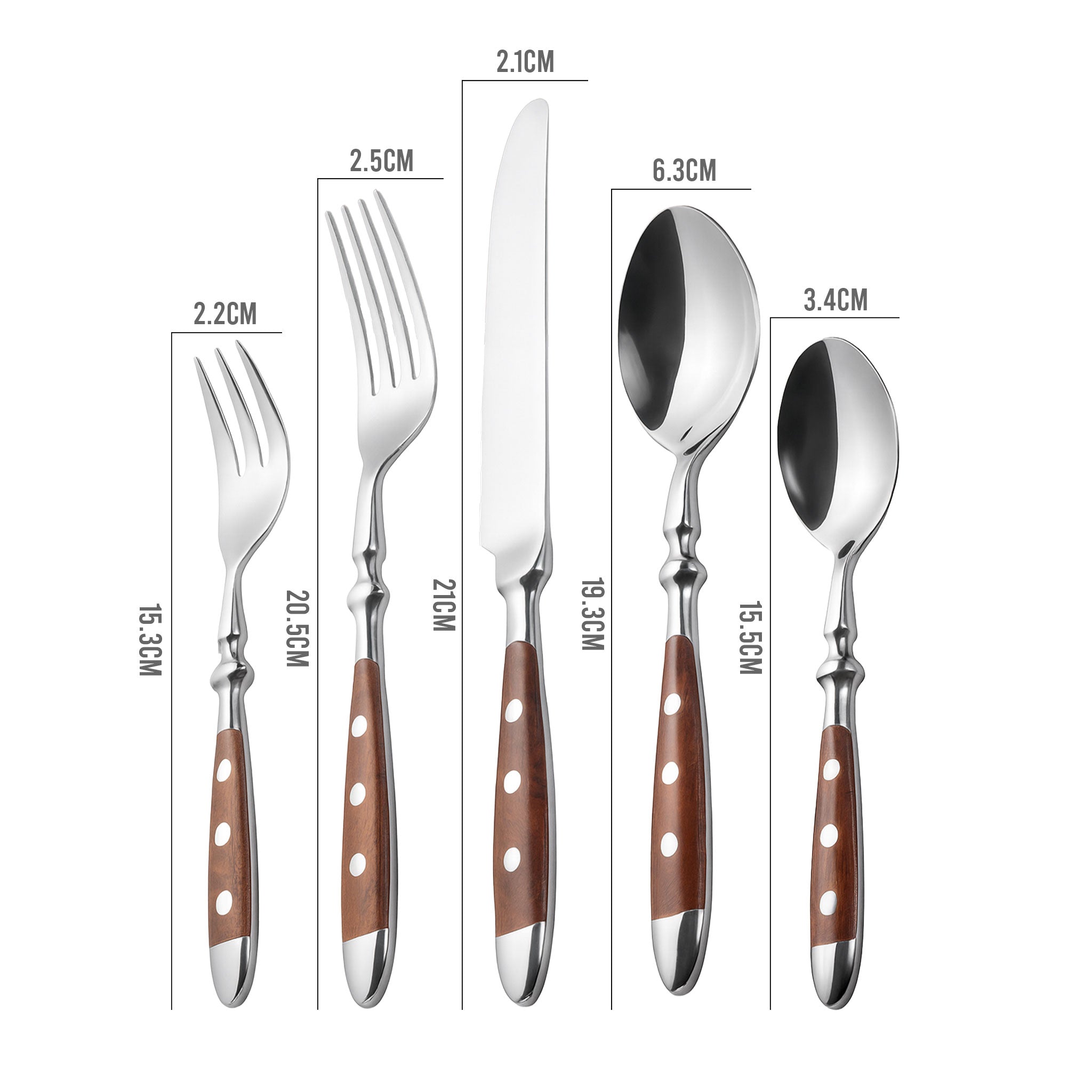 430 Stainless Steel Brown Cutlery Set