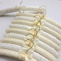 White Beige Sponge Padded Hanger With Hook Silk Satin Fabric Clothes Hangers Clothes Pin Sew Buttons Anti-Slip Wedding Dress wiktra