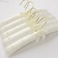 White Beige Sponge Padded Hanger With Hook Silk Satin Fabric Clothes Hangers Clothes Pin Sew Buttons Anti-Slip Wedding Dress wiktra