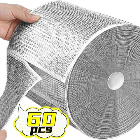 Wholesale Metal Steel Wire Rags Cloth Home Kitchen Pot Pan Dishwashing Double-sided Dishcloth Cleaning Cloths Towel Scrubber Rag - Wiktra